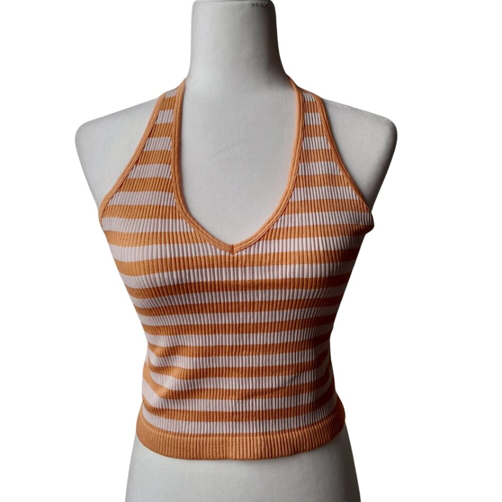 Bella Seamless orange and peach halter top